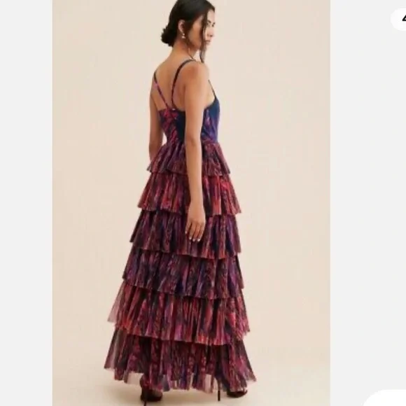 Anthropologie Vibrant Purple and Pink Tiered Maxi Dress - Picture 3 of 10